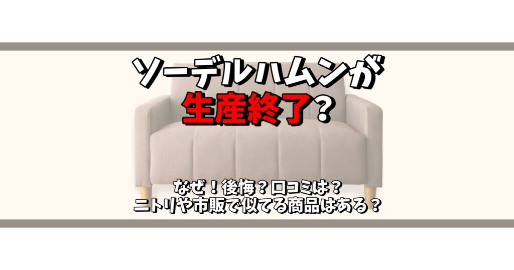 ソーデルハムン 生産終了 なぜ